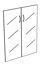 Двери стеклянные средние тонированные (2шт)